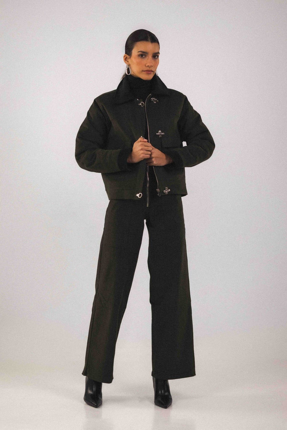 Blouson court Adam Vert, gros plan sur le tissu, le blouson Adam est un blouson court inspiré des barn jackets vintage