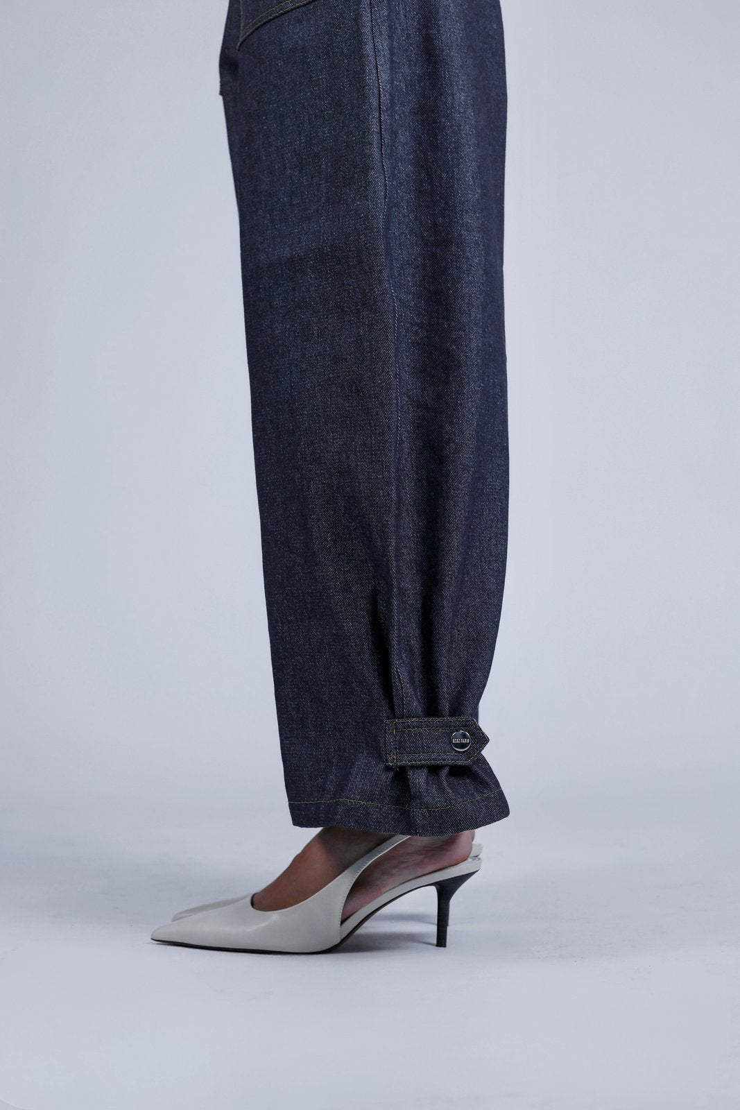 Pantalon en jean ballon bleu - Léon - BOBO PARIS