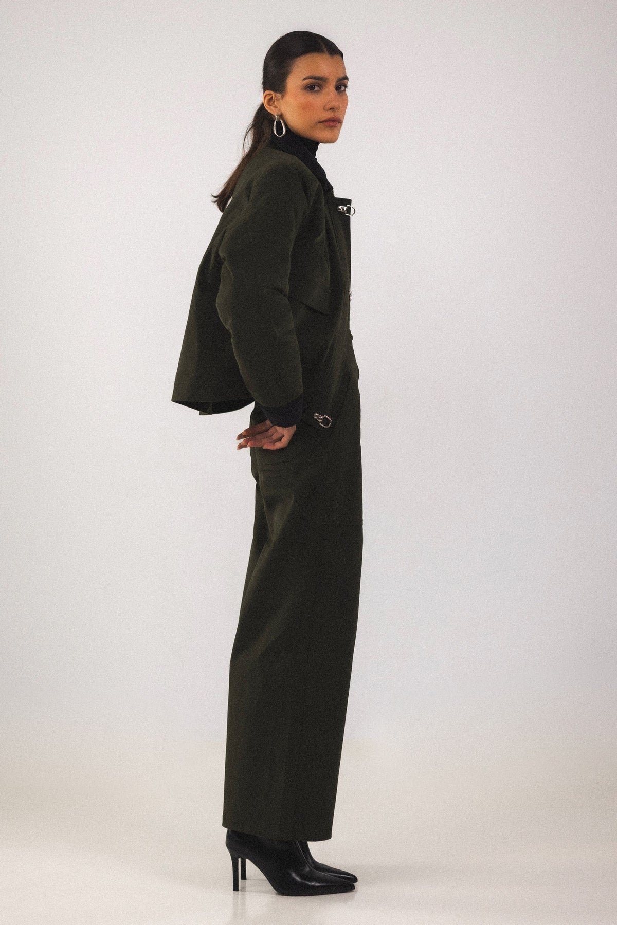 Pantalon taille haute Ivy - Vert - BOBO PARIS