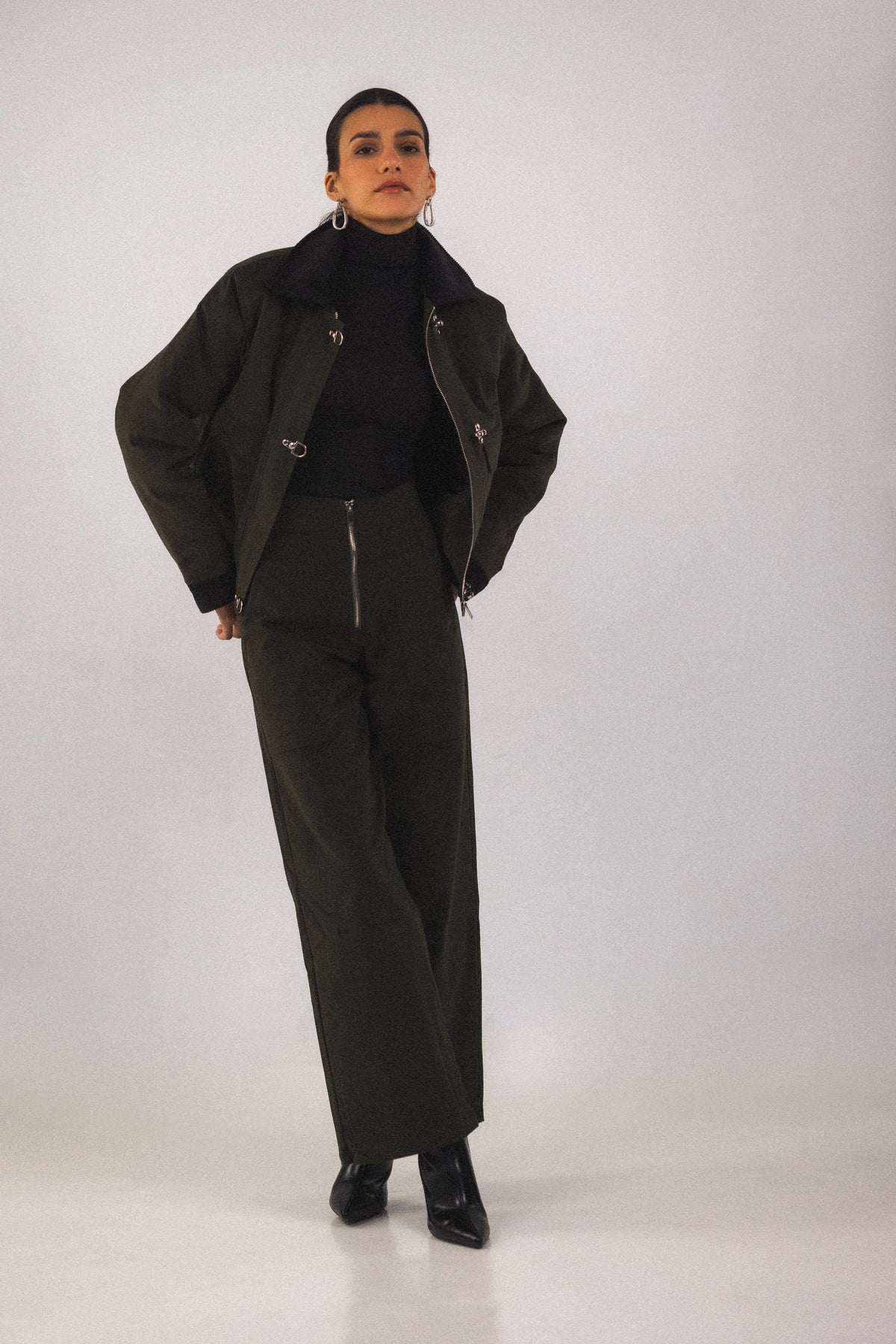 Pantalon taille haute Ivy - Vert - BOBO PARIS