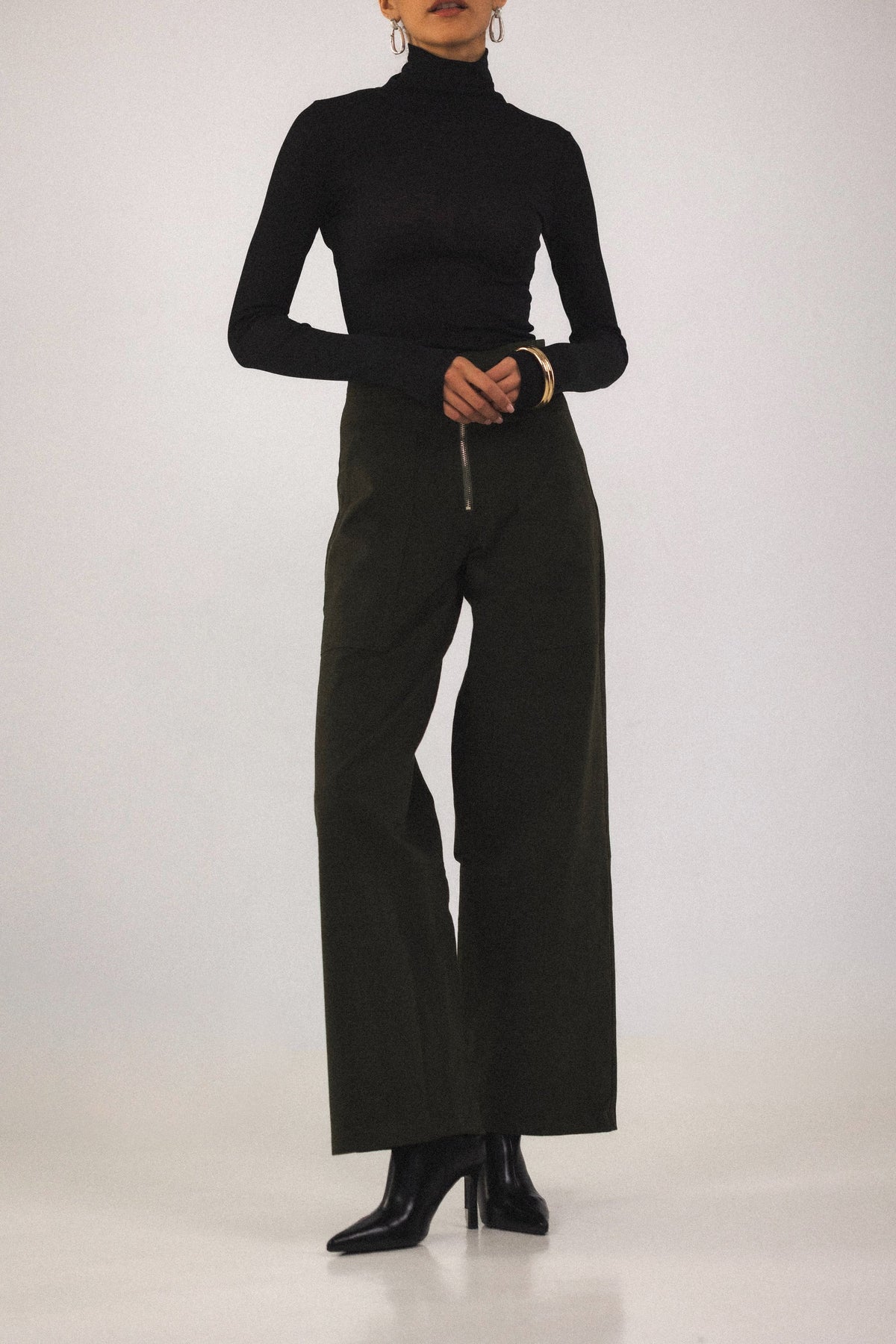 Pantalon taille haute Ivy - Vert - BOBO PARIS