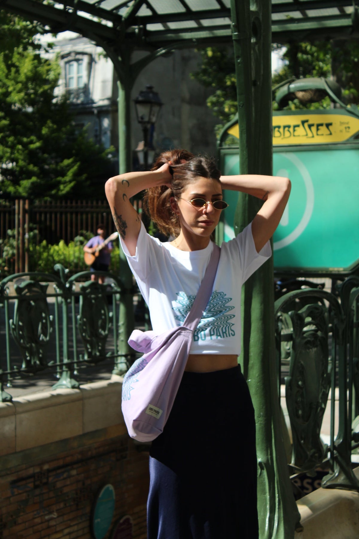 Sac Bobo Lilas, silhouette complète, look stylisé, Nos sacs sont super pratiques pour un look décontracté, matières recyclées