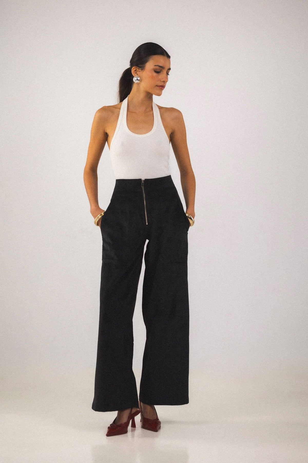 Pantalon taille haute Ivy - Noir - BOBO PARIS