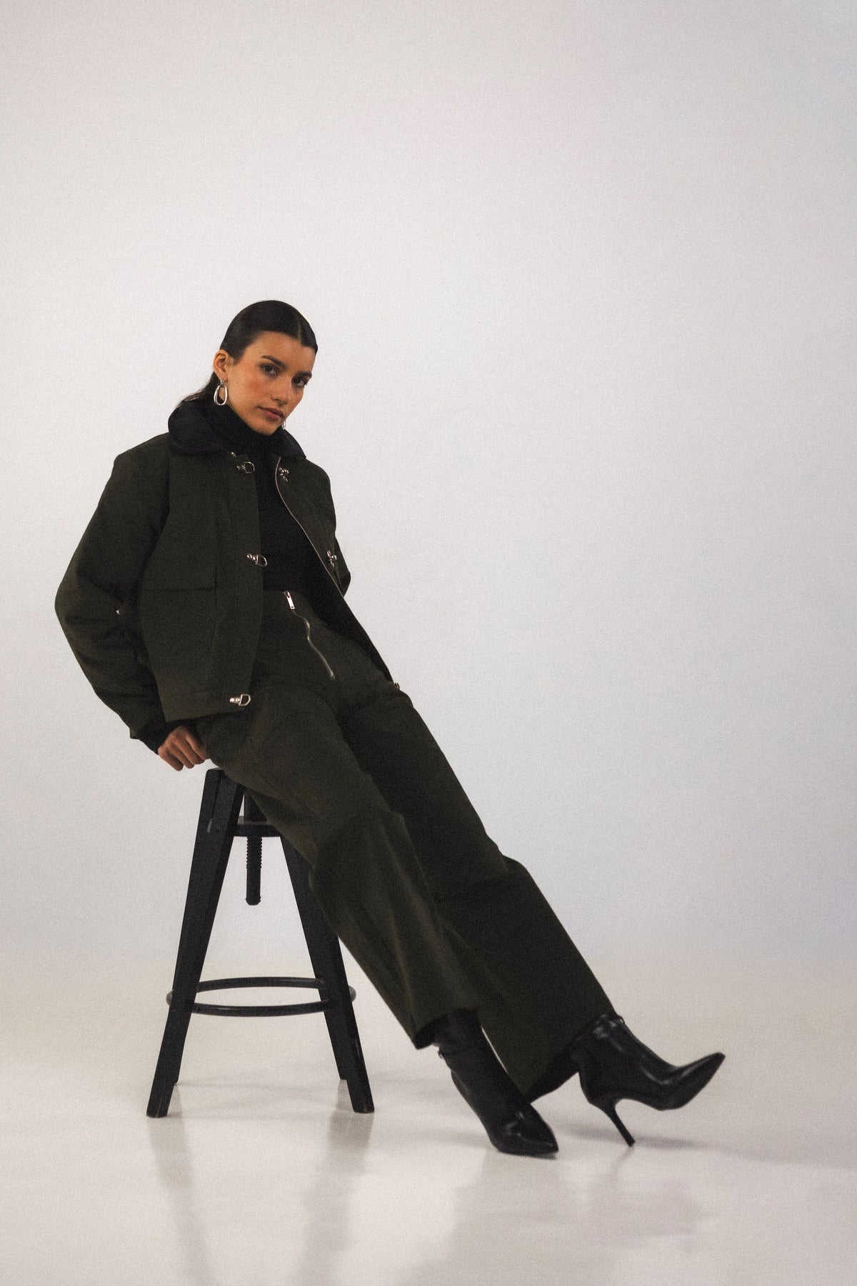 Pantalon taille haute Ivy - Vert - BOBO PARIS