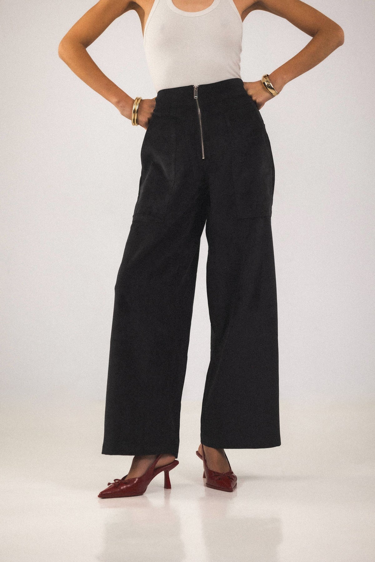 Pantalon taille haute Ivy - Noir - BOBO PARIS