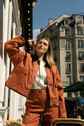 Pantalon taille haute Ivy - Terracotta
