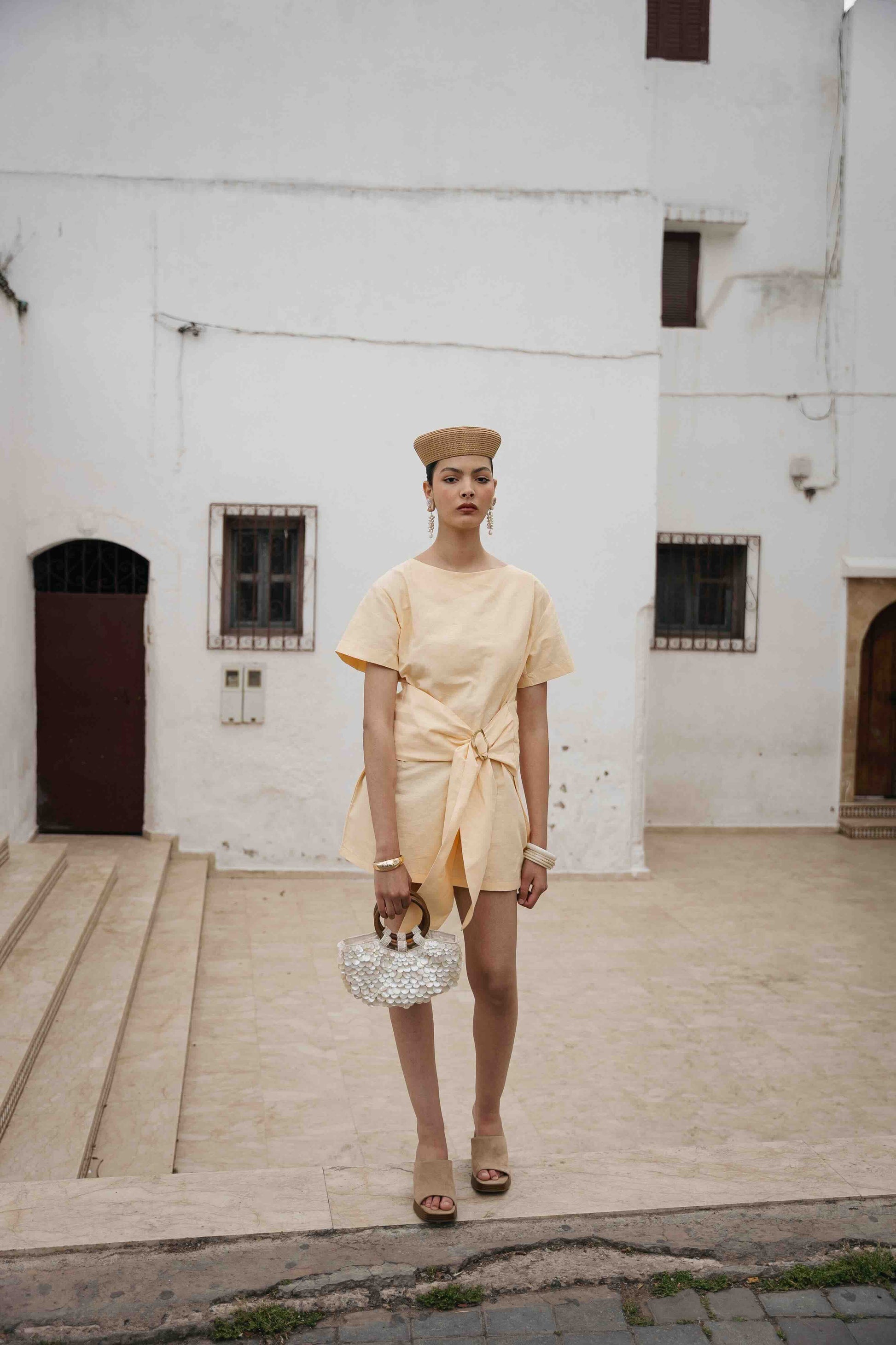 Robe à nouer jaune - Jeanne - BOBO PARIS
