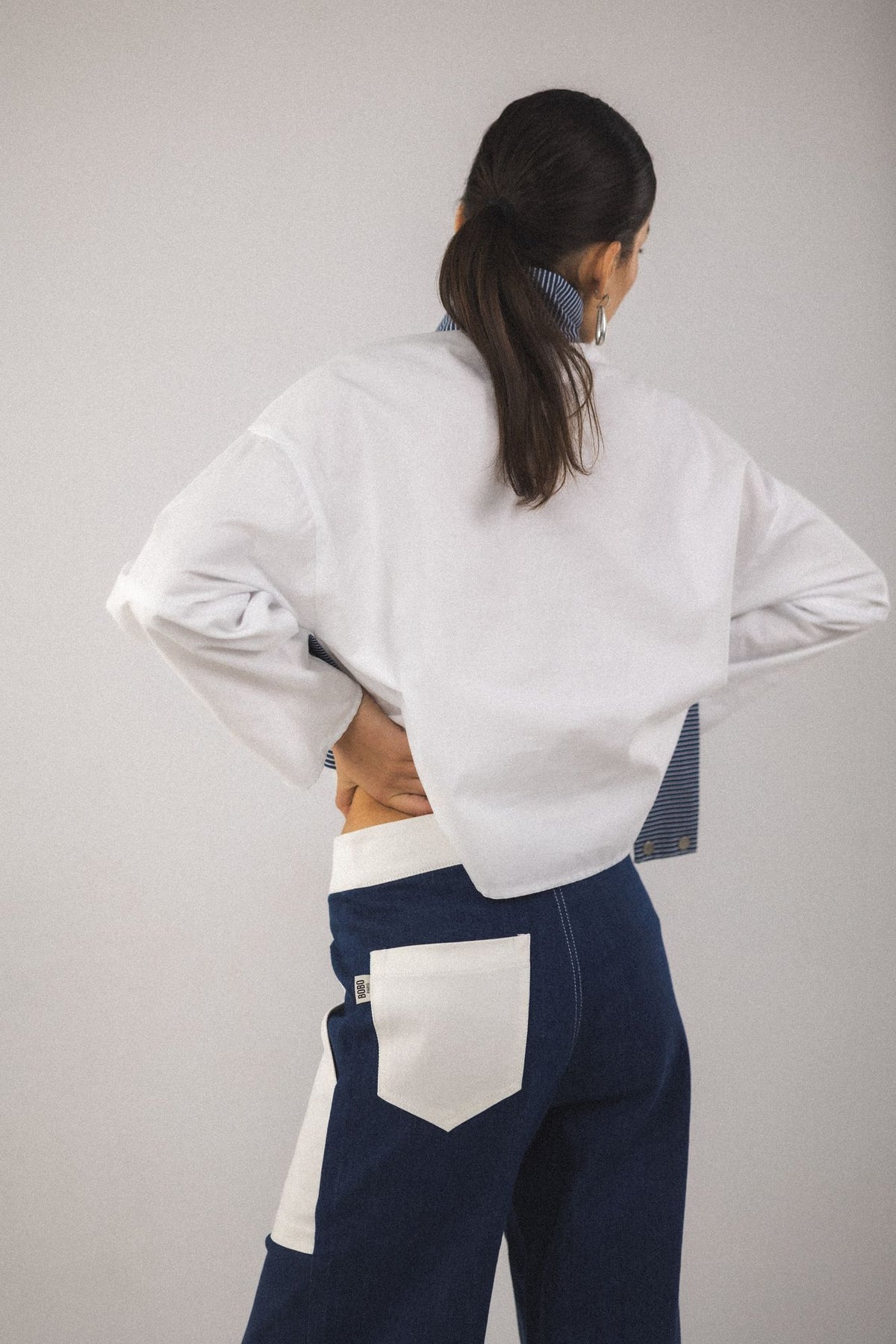 Chemise col montant Aya - Blanc - BOBO PARIS