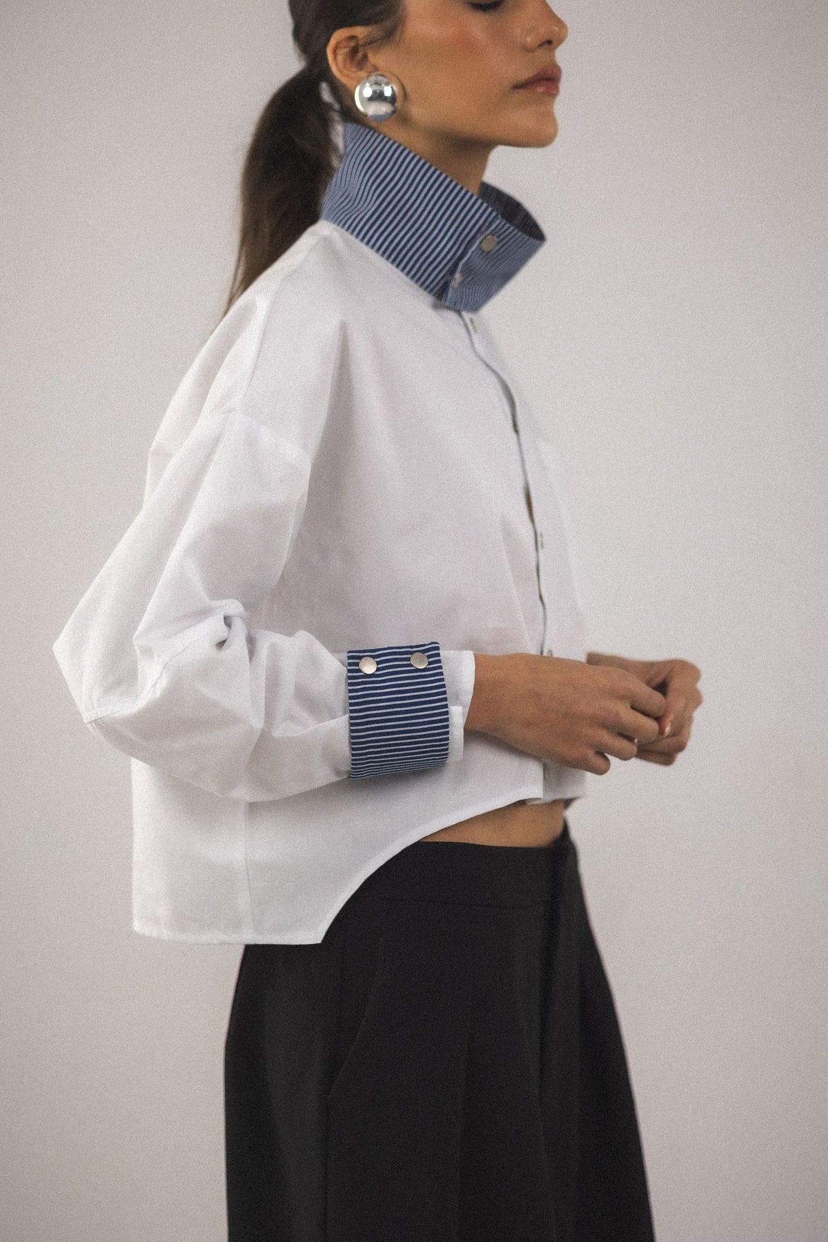 Chemise col montant Aya - Blanc - BOBO PARIS