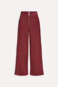 Pantalon taille haute Ivy - Bordeaux